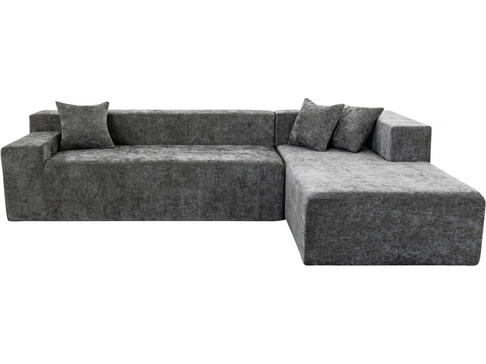 Ecksofa aus strukturiertem Stoff „Tessaro” – 4-Sitzer – Grau