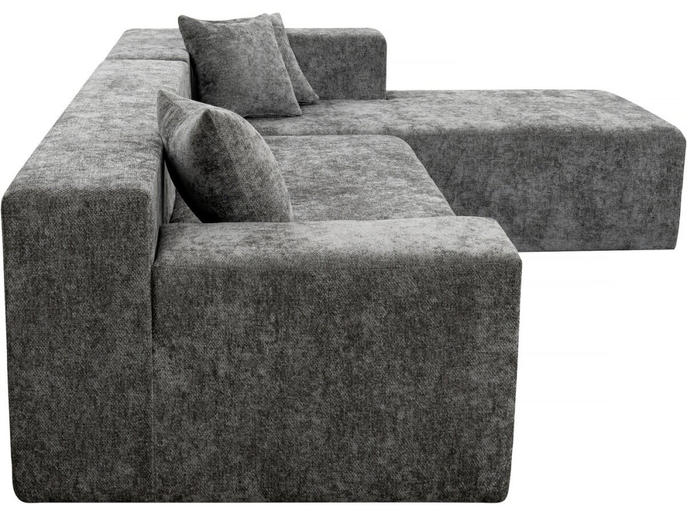 Ecksofa aus strukturiertem Stoff „Tessaro” – 4-Sitzer – Grau