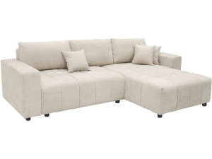„George“ 4-Sitzer Eckschlafsofa im Bubble-Design mit Chenille-Bezug – Beige