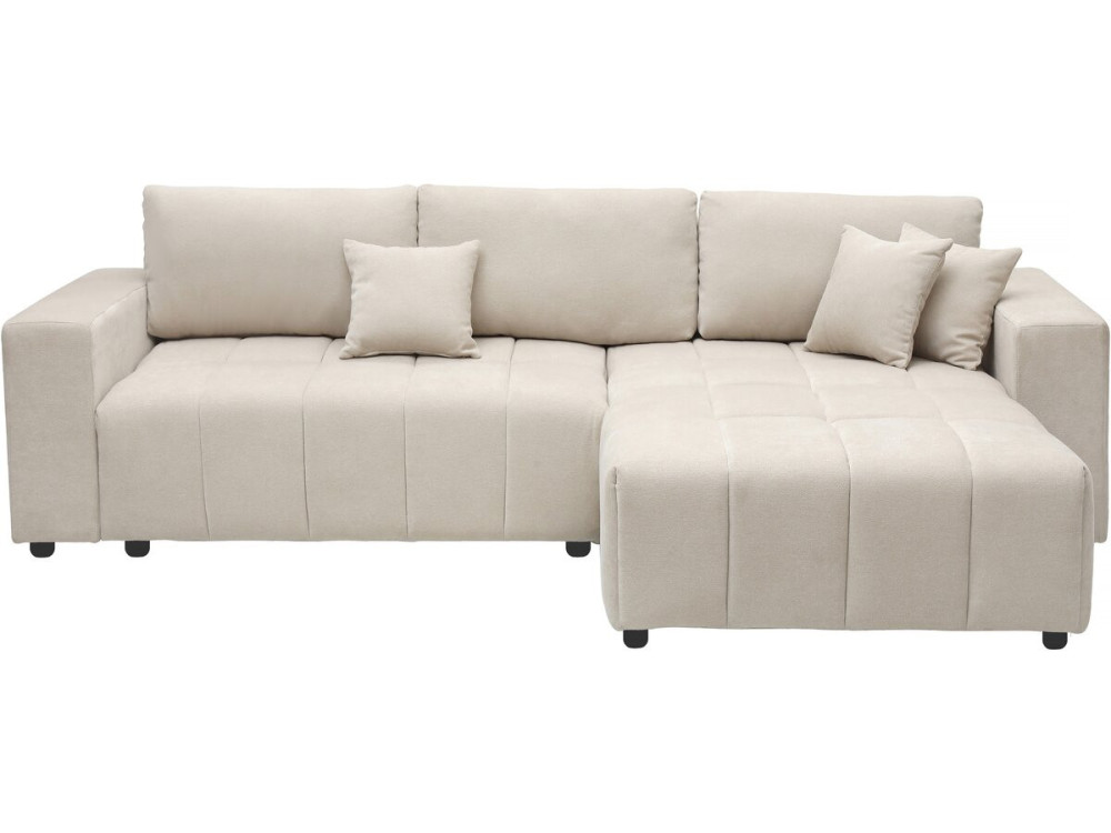 „George“ 4-Sitzer Eckschlafsofa im Bubble-Design mit Chenille-Bezug – Beige