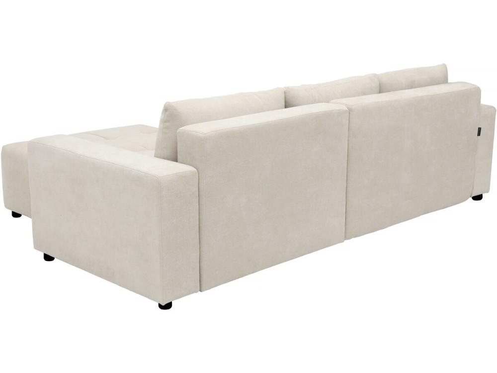 „George“ 4-Sitzer Eckschlafsofa im Bubble-Design mit Chenille-Bezug – Beige