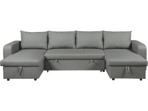 Panorama-Ecksofa mit Stoffbezug "Victor" - 4-Sitzer - Grau