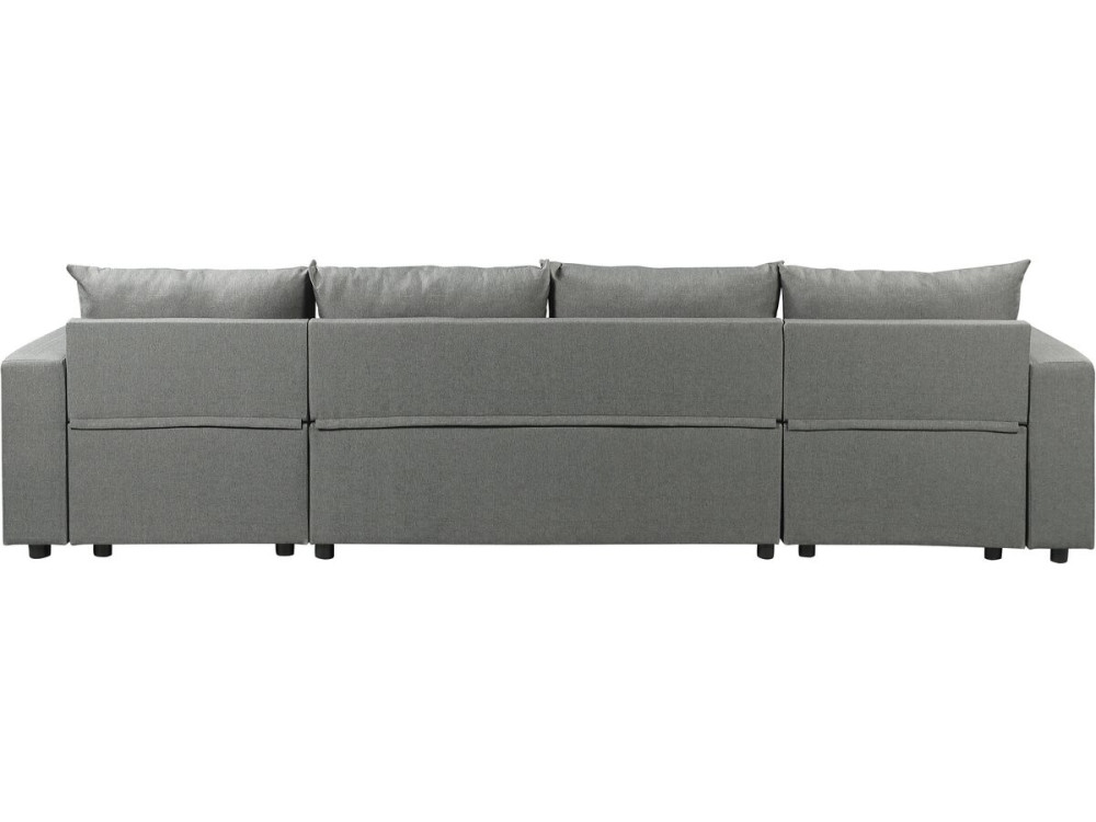 Panorama-Ecksofa mit Stoffbezug "Victor" - 4-Sitzer - Grau