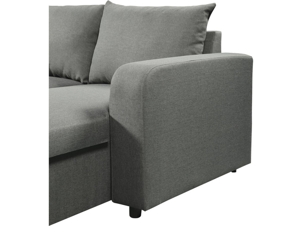 Panorama-Ecksofa mit Stoffbezug "Victor" - 4-Sitzer - Grau
