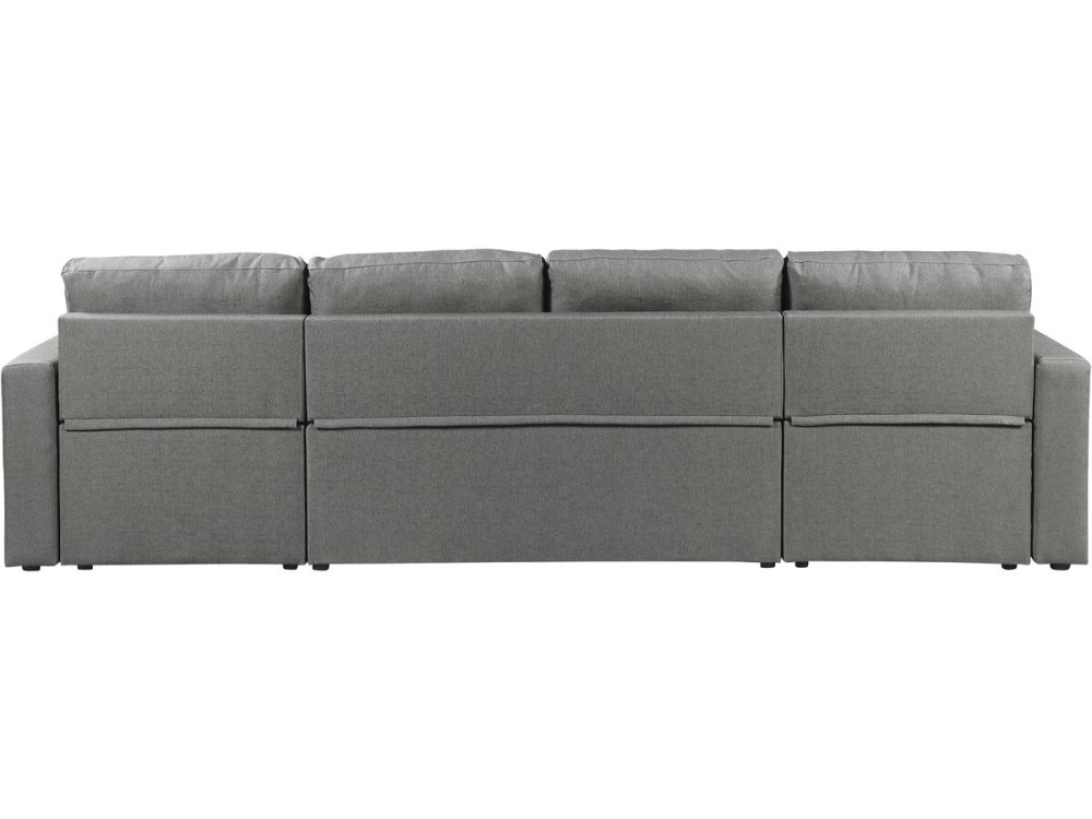 Panorama-Ecksofa mit Stoffbezug "Alain" - 4-Sitzer - Grau