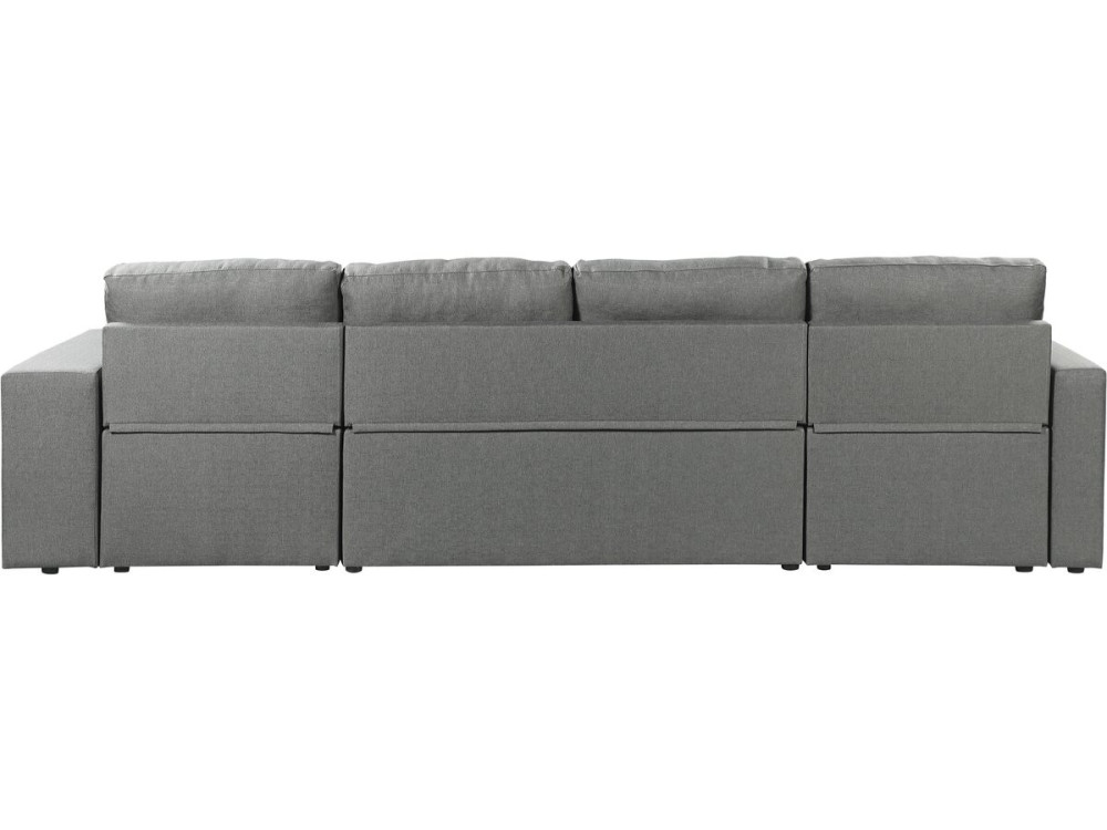 Panorama-Ecksofa mit Stoffbezug "Axel" - 4-Sitzer - Grau