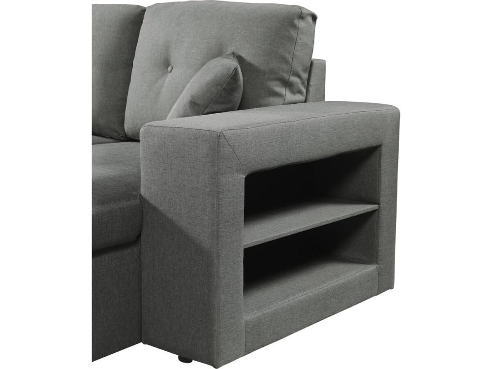 Panorama-Ecksofa mit Stoffbezug "Axel" - 4-Sitzer - Grau