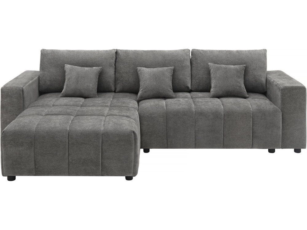 Stoff-Ecksofa, wendbar/umbaubar - "George" - 4-Sitzer - Grau