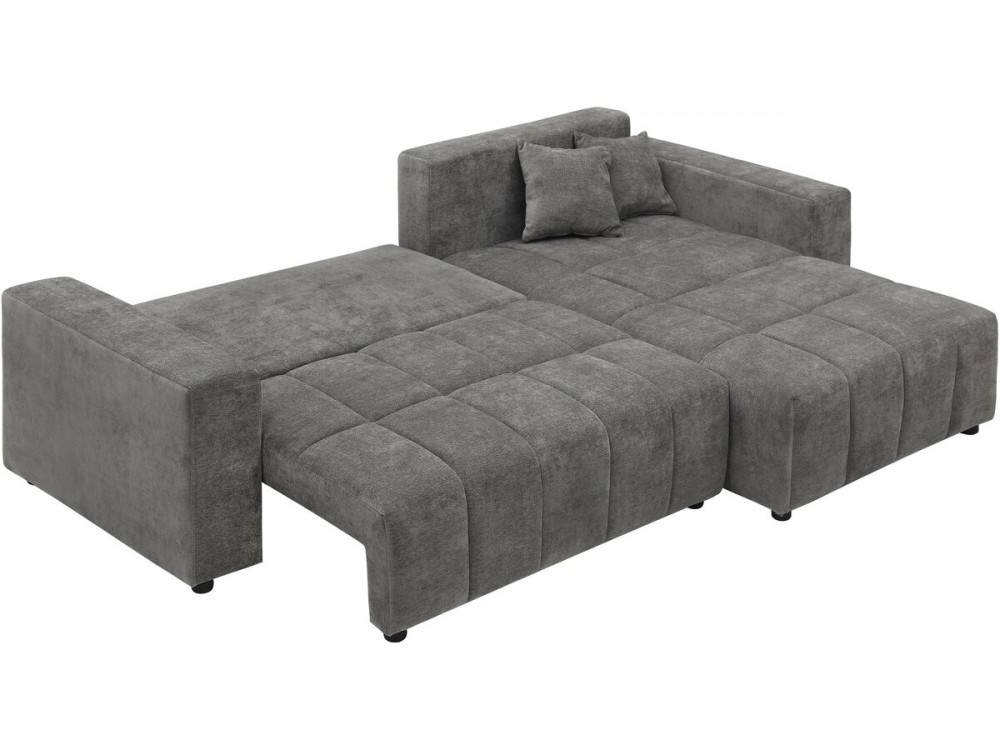 Stoff-Ecksofa, wendbar/umbaubar - "George" - 4-Sitzer - Grau