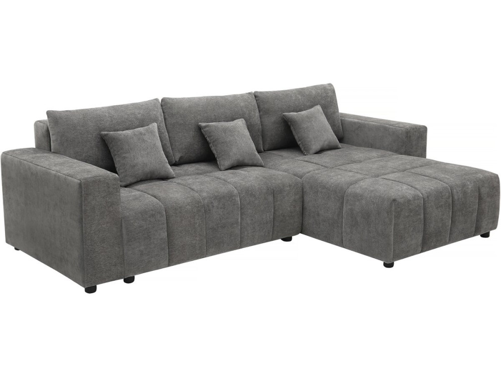 Stoff-Ecksofa, wendbar/umbaubar - "George" - 4-Sitzer - Grau