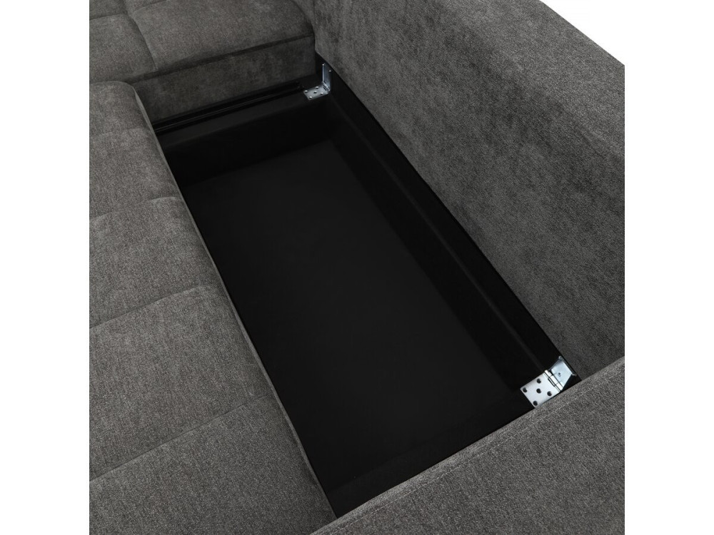 Stoff-Ecksofa, wendbar/umbaubar - "George" - 4-Sitzer - Grau