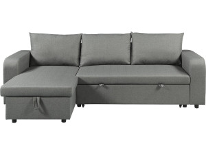 Stoff-Ecksofa "Victor" - 3-Sitzer, umkehrbar/umbaubar - Grau