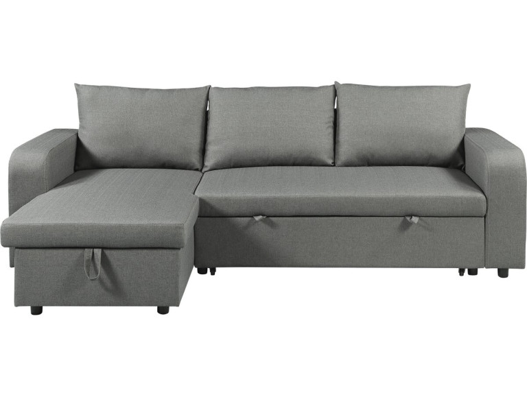 Stoff-Ecksofa "Victor" - 3-Sitzer, umkehrbar/umbaubar - Grau