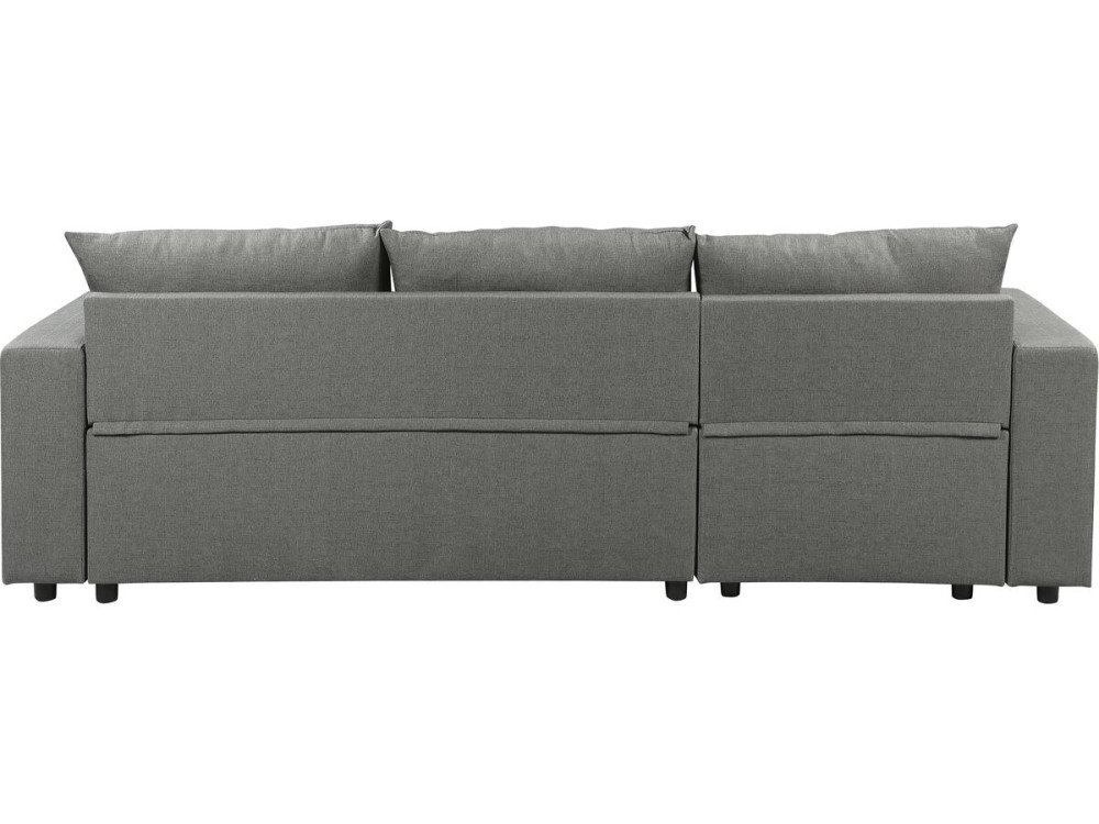 Stoff-Ecksofa "Victor" - 3-Sitzer, umkehrbar/umbaubar - Grau