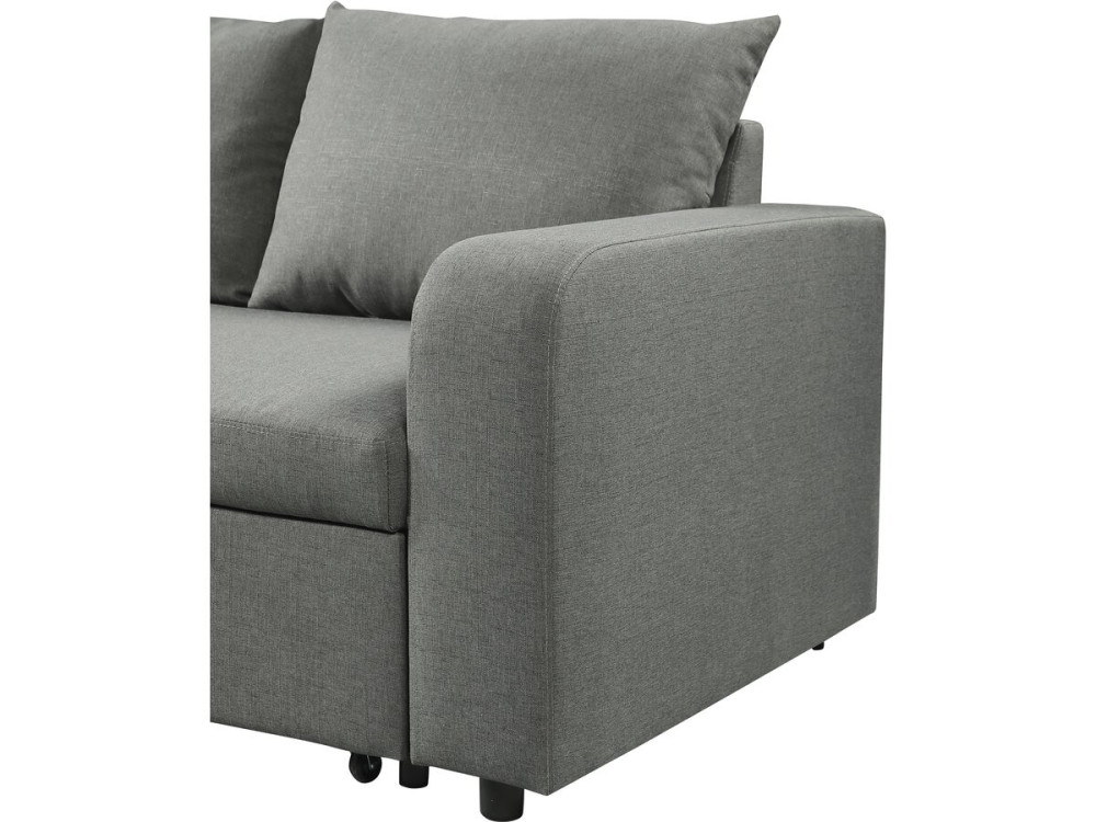 Stoff-Ecksofa "Victor" - 3-Sitzer, umkehrbar/umbaubar - Grau