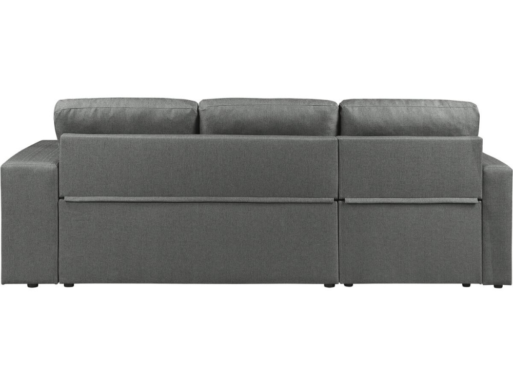 Ecksofa, umwandelbar/wendebar, Stoff, Bubble-Stil, "Axel", 3-Sitzer, grau