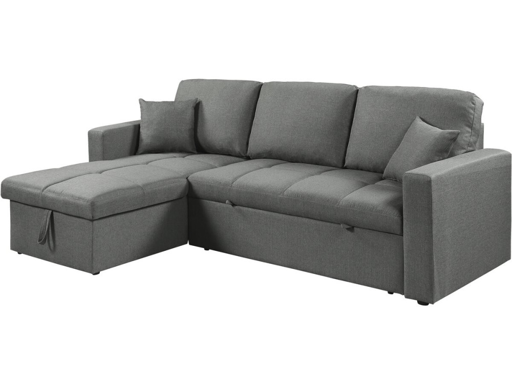 Ecksofa, umwandelbar/wendebar, Bubble-Stil "Alain" - 3-Sitzer - Grau