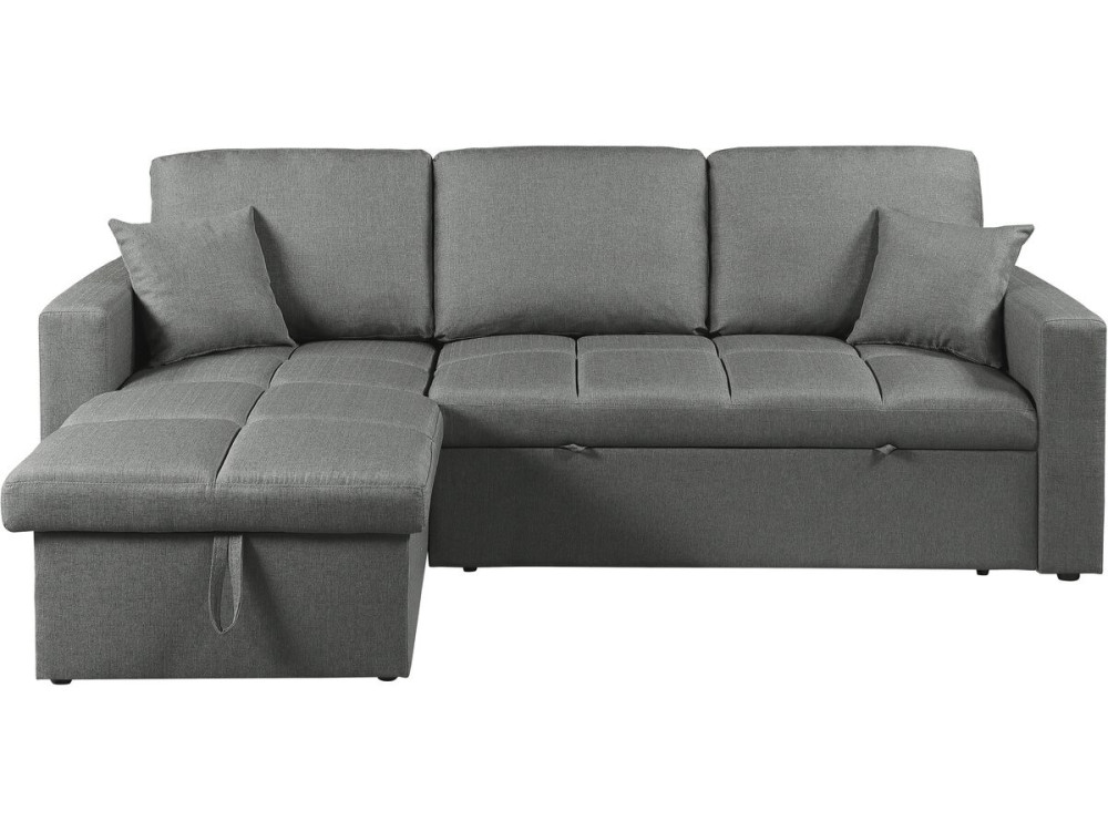 Ecksofa, umwandelbar/wendebar, Bubble-Stil "Alain" - 3-Sitzer - Grau