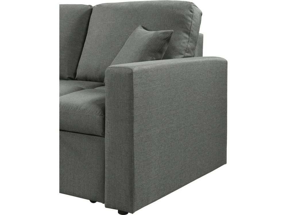 Ecksofa, umwandelbar/wendebar, Bubble-Stil "Alain" - 3-Sitzer - Grau
