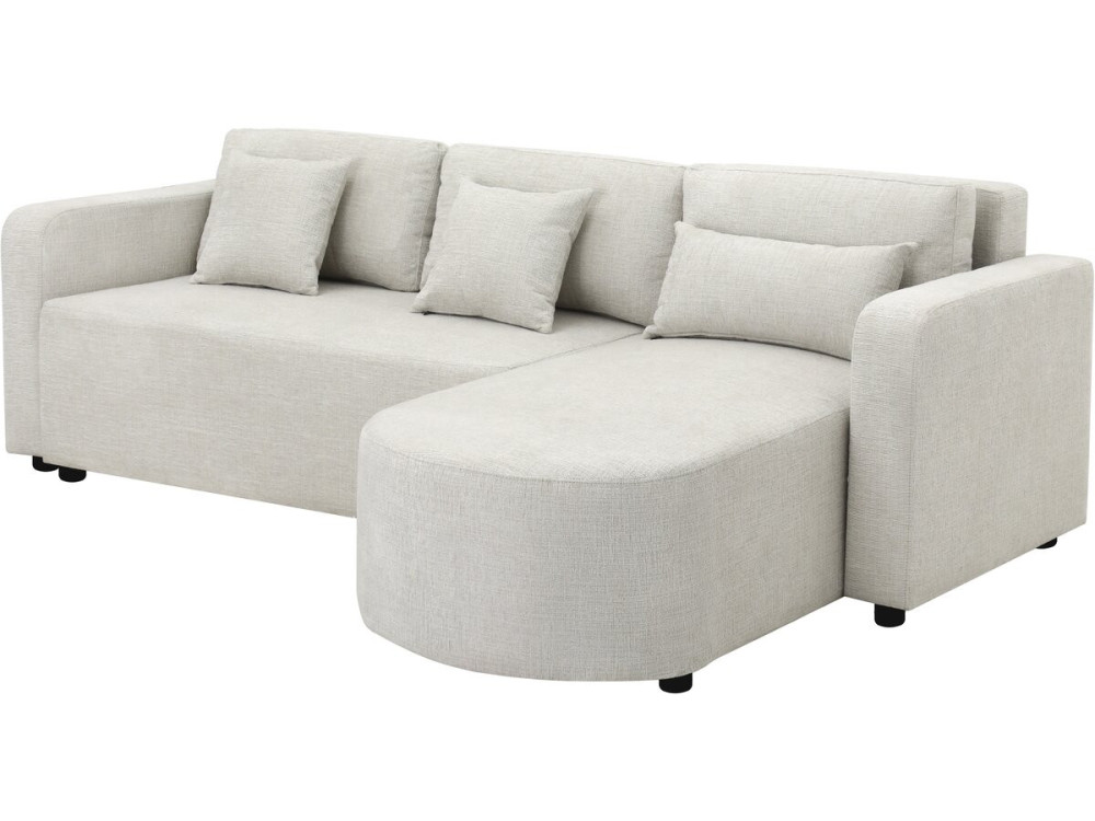 Ecksofa mit Stoffbezug, umwandelbar/wendebar, "Charles" - 3-Sitzer - Beige