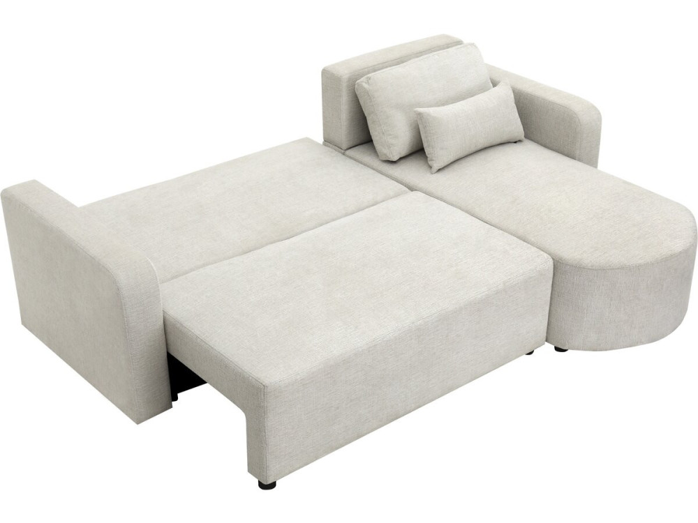 Ecksofa mit Stoffbezug, umwandelbar/wendebar, "Charles" - 3-Sitzer - Beige