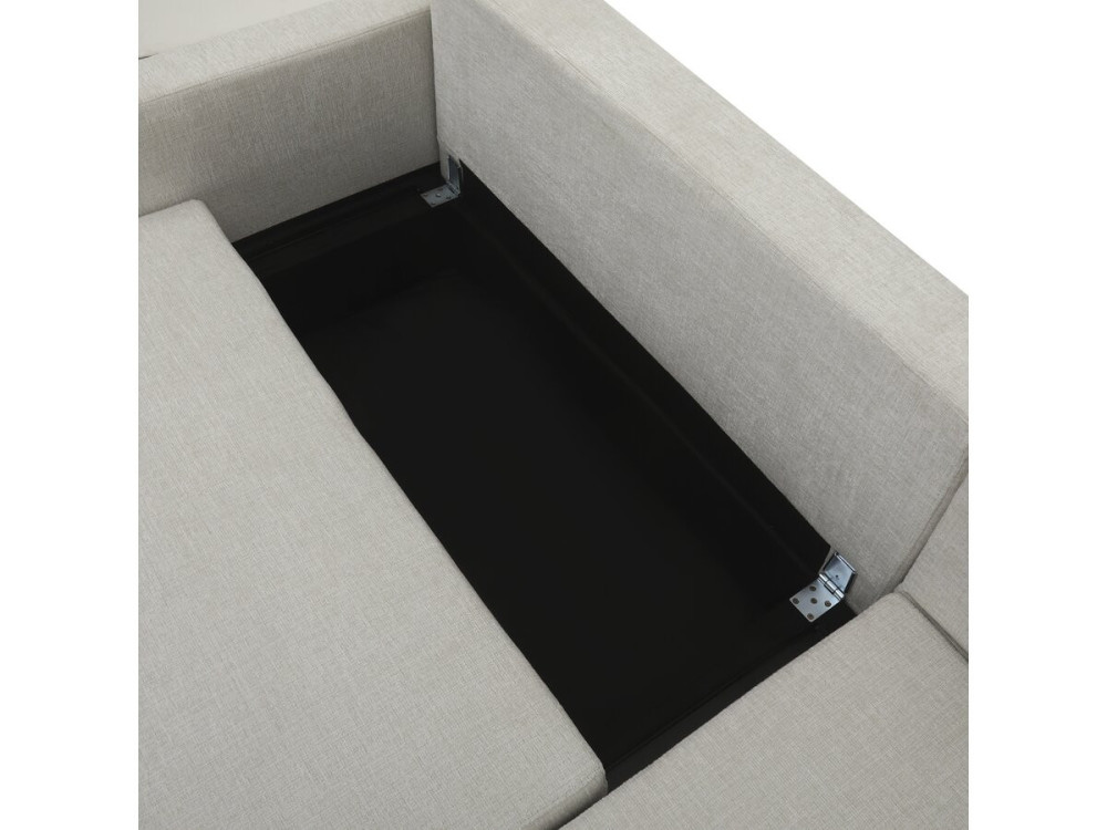 Ecksofa mit Stoffbezug, umwandelbar/wendebar, "Charles" - 3-Sitzer - Beige