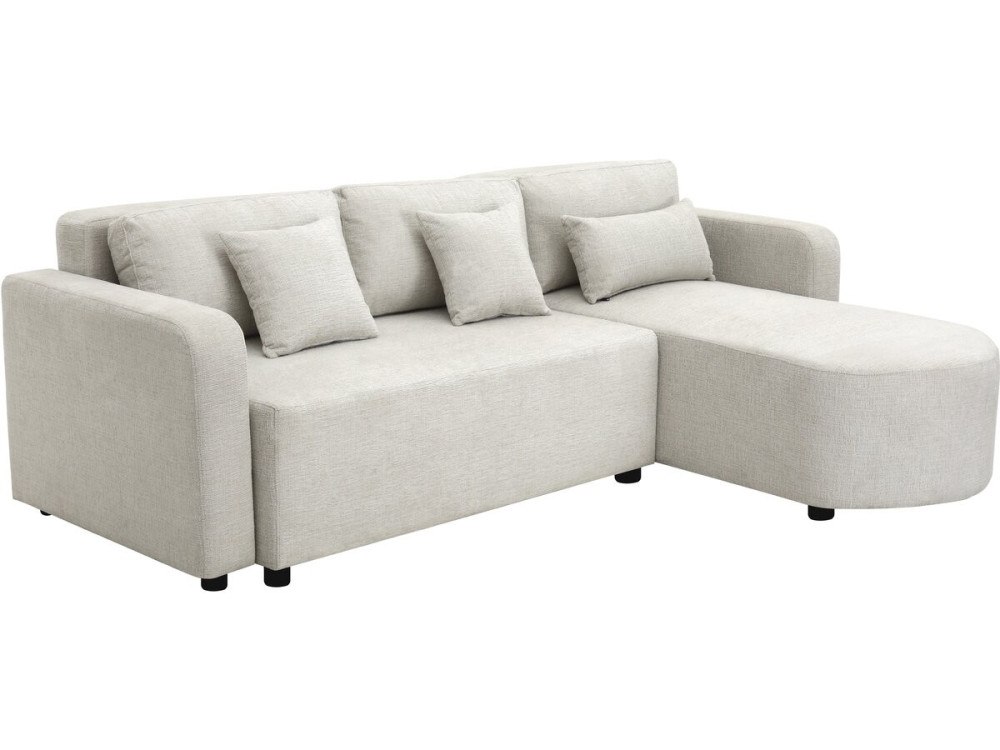 Ecksofa mit Stoffbezug, umwandelbar/wendebar, "Charles" - 3-Sitzer - Beige