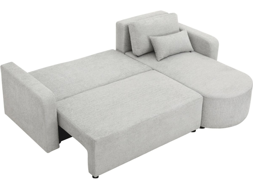 Ecksofa mit Stoffbezug, umwandelbar und reversibel "Charles" - 3-Sitzer - Grau
