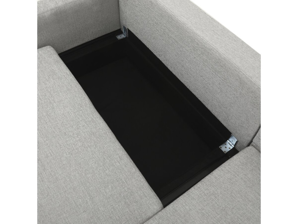 Ecksofa mit Stoffbezug, umwandelbar und reversibel "Charles" - 3-Sitzer - Grau