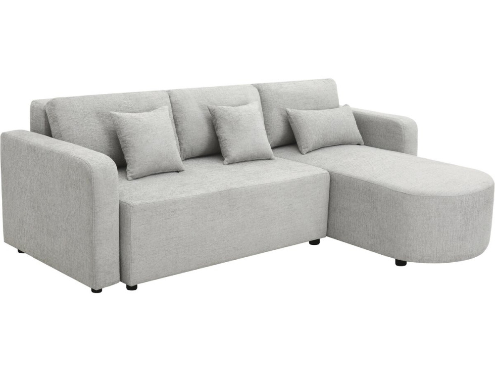 Ecksofa mit Stoffbezug, umwandelbar und reversibel "Charles" - 3-Sitzer - Grau