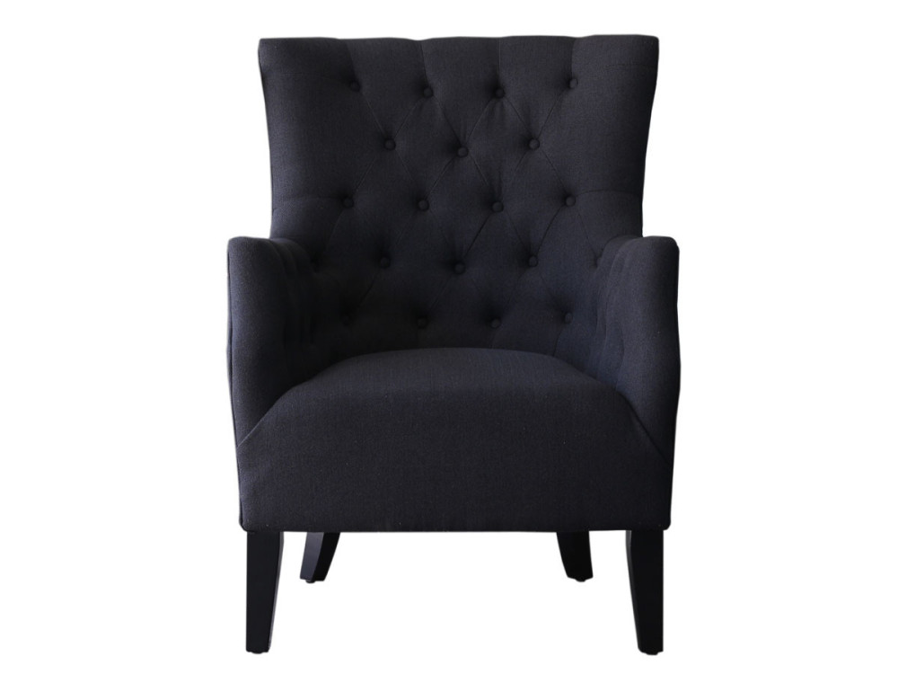 Skandinavischer Sessel aus Stoff "Duchesse" - 76 x 83 x 100,5 cm - Schwarz