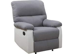 Relax-Sessel "Lincoln" - 90 x 89 x 103 cm - Weiß / Hellgrau