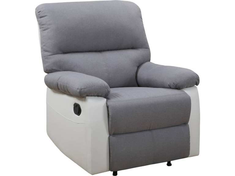 Relax-Sessel "Lincoln" - 90 x 89 x 103 cm - Weiß / Hellgrau