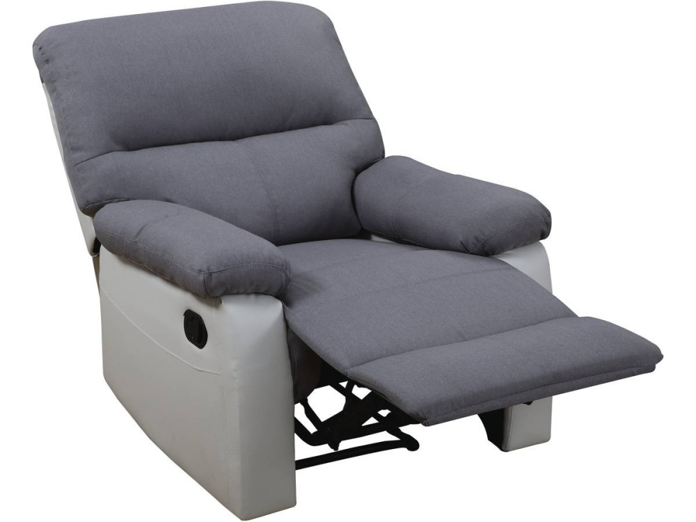 Relax-Sessel "Lincoln" - 90 x 89 x 103 cm - Weiß / Hellgrau