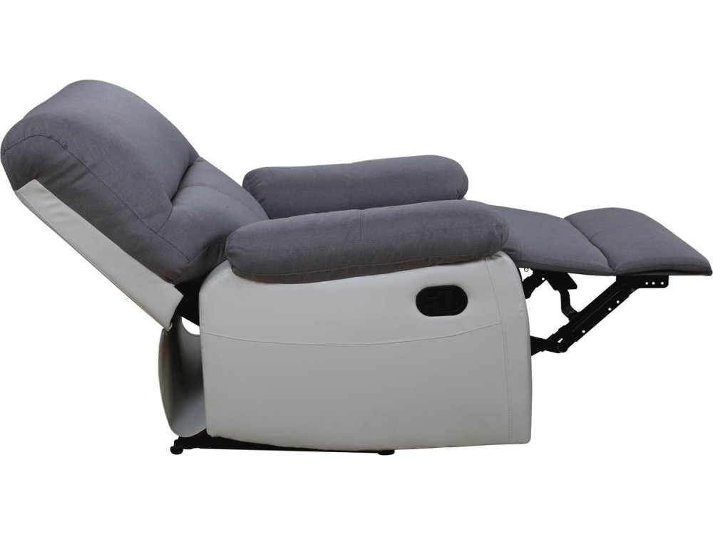 Relax-Sessel "Lincoln" - 90 x 89 x 103 cm - Weiß / Hellgrau