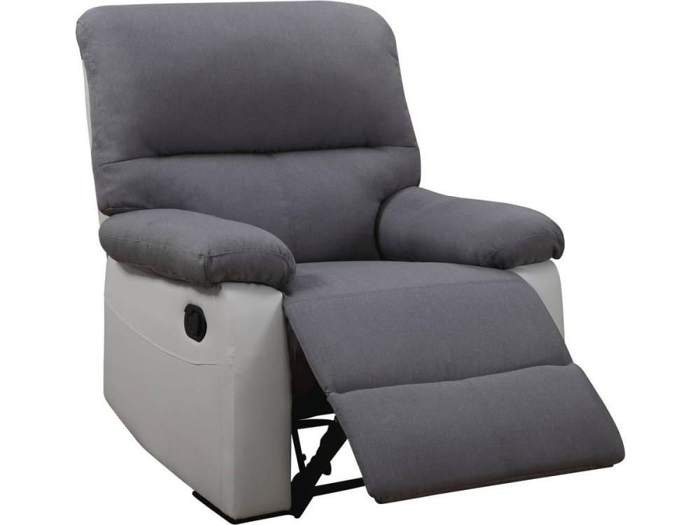 Relax-Sessel "Lincoln" - 90 x 89 x 103 cm - Weiß / Hellgrau