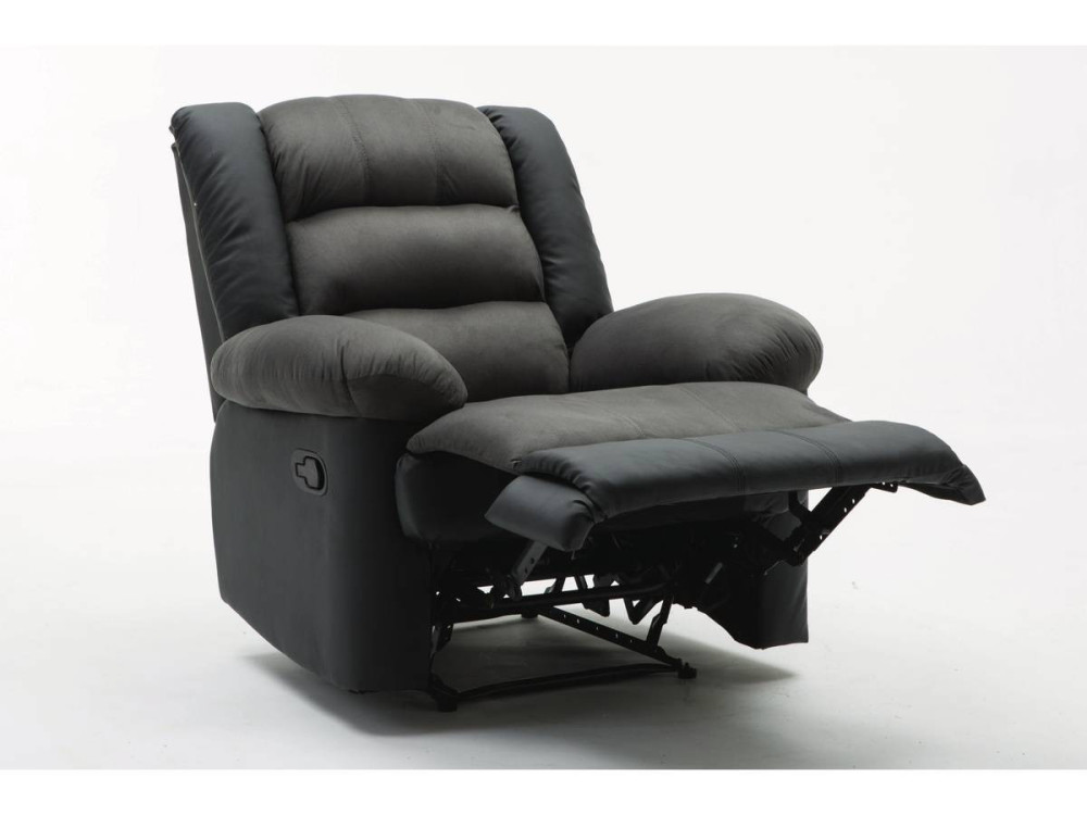 Relax-Sessel "Buckingham" - 85 x 93 x 100 cm - Schwarz / Dunkelgrau