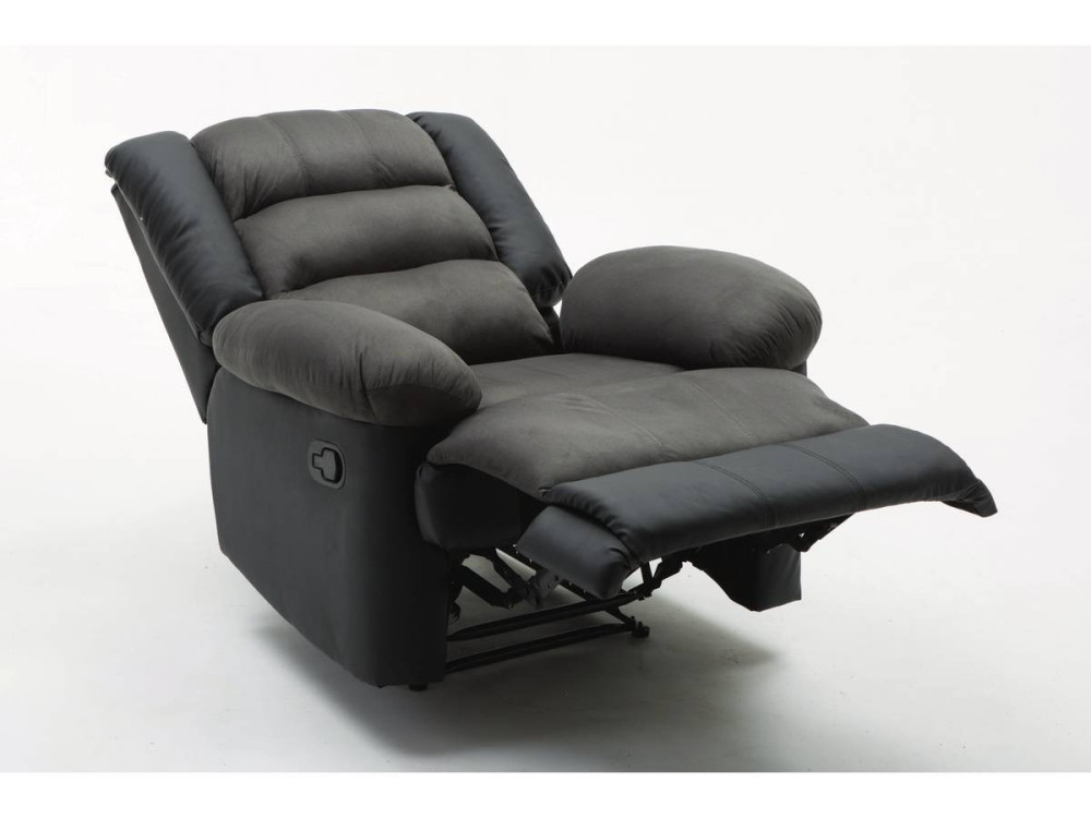 Relax-Sessel "Buckingham" - 85 x 93 x 100 cm - Schwarz / Dunkelgrau