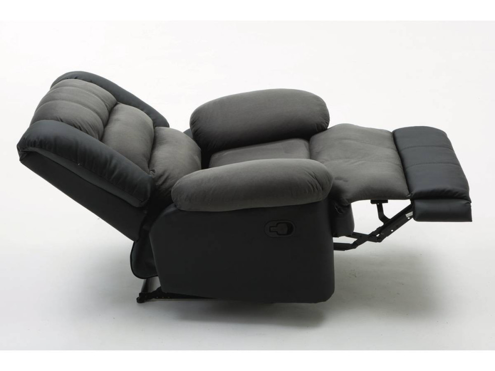 Relax-Sessel "Buckingham" - 85 x 93 x 100 cm - Schwarz / Dunkelgrau