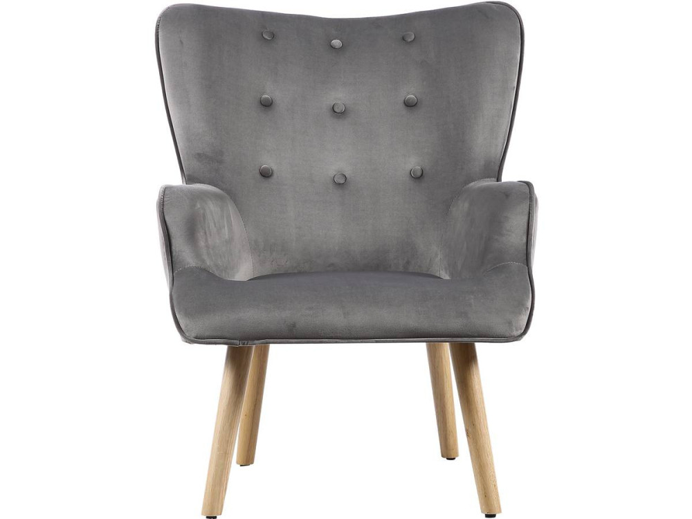 Sessel aus Samt skandinavischer Stil "Odense" - 73 x 81 x 92,5 cm - 1 Person - Grau