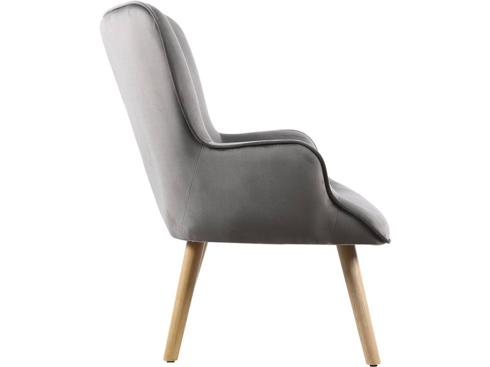 Sessel aus Samt skandinavischer Stil "Odense" - 73 x 81 x 92,5 cm - 1 Person - Grau