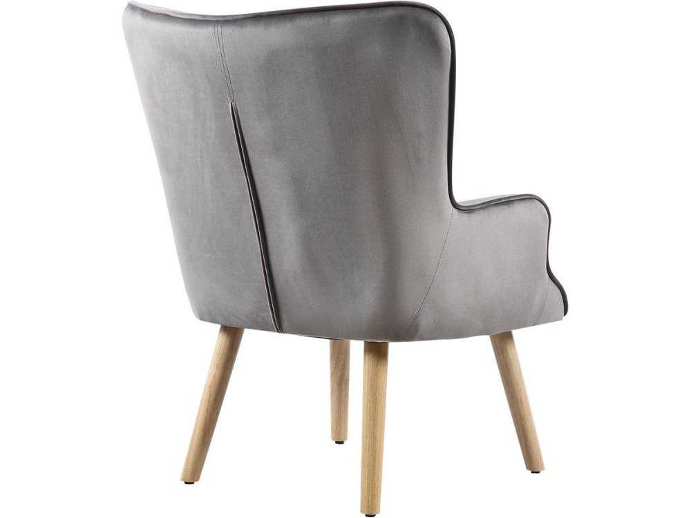Sessel aus Samt skandinavischer Stil "Odense" - 73 x 81 x 92,5 cm - 1 Person - Grau