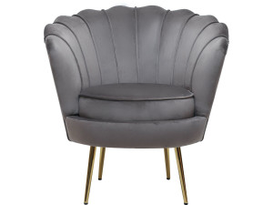 Sessel aus Samt "Floria" - 75 x 68 x 77,5 cm - Grau