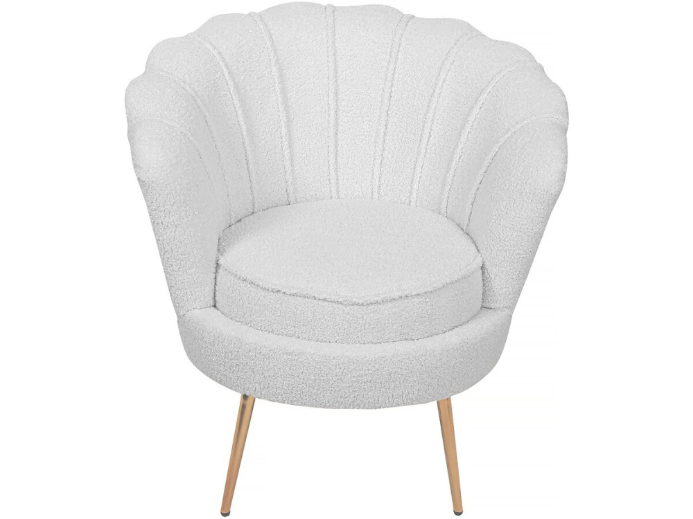 Sessel aus Bouclé-Stoff "Floria" - 75 x 68 x 77,5 cm -  Weiß