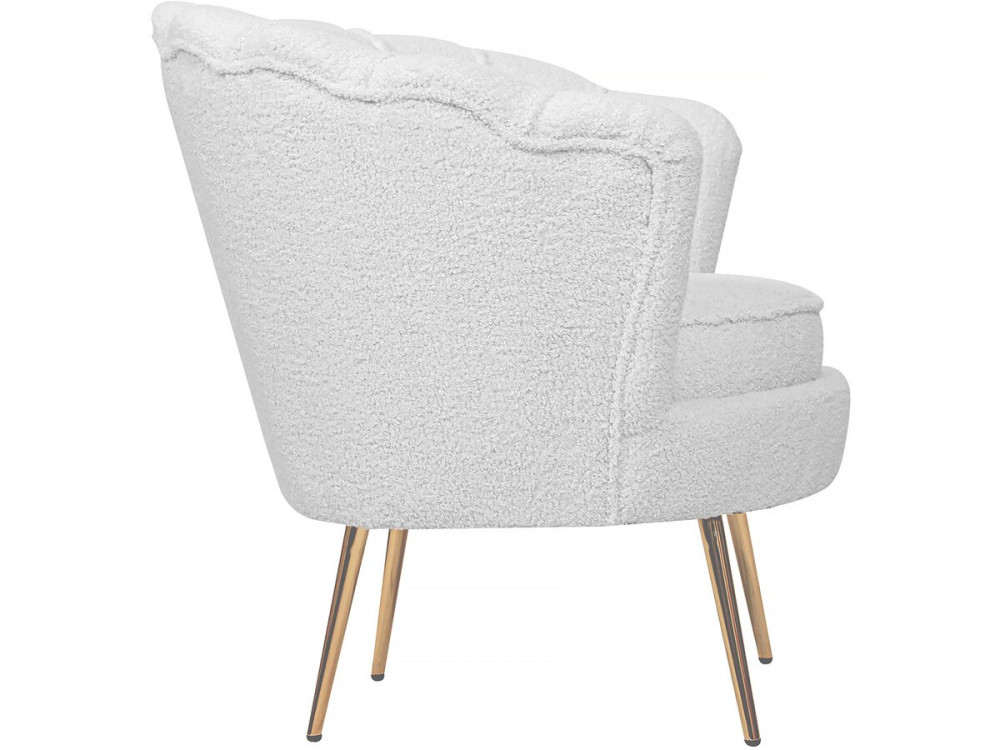 Sessel aus Bouclé-Stoff "Floria" - 75 x 68 x 77,5 cm -  Weiß