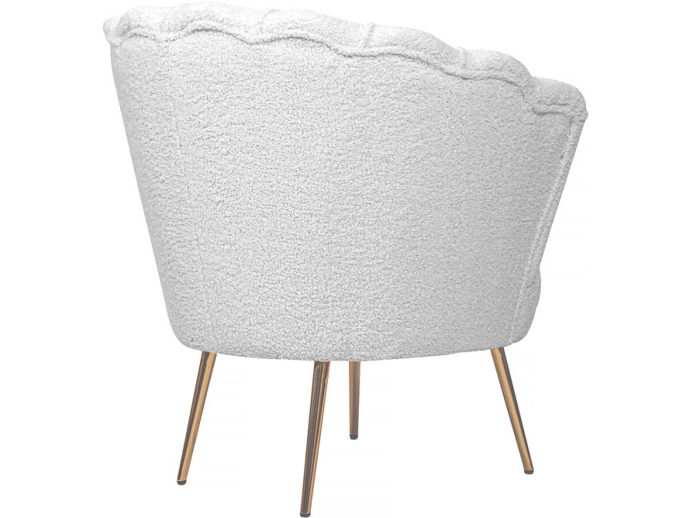 Sessel aus Bouclé-Stoff "Floria" - 75 x 68 x 77,5 cm -  Weiß