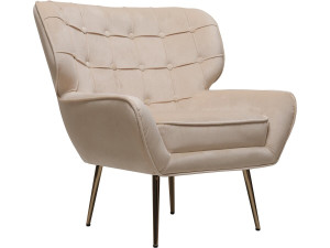 Sessel aus Samt "Austin" - 79 x 71 x 79,5 cm - Beige