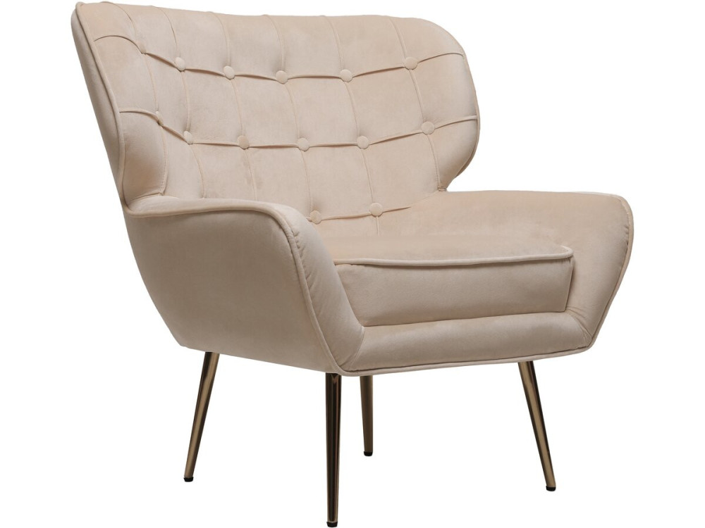 Sessel aus Samt "Austin" - 79 x 71 x 79,5 cm - Beige