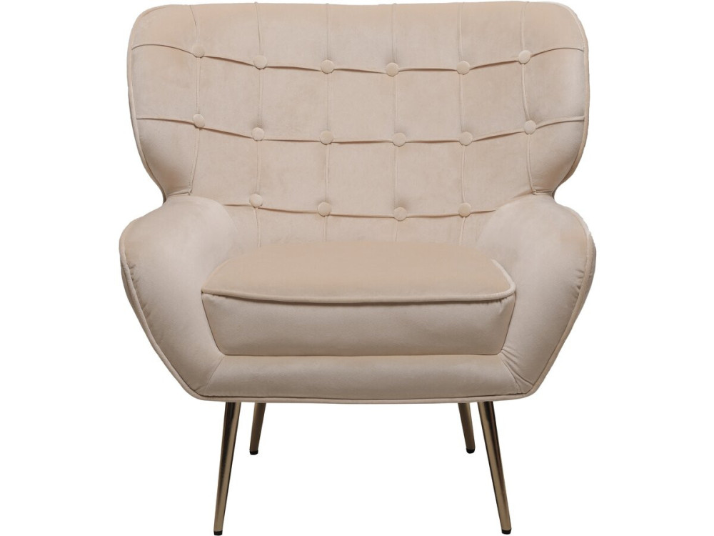 Sessel aus Samt "Austin" - 79 x 71 x 79,5 cm - Beige