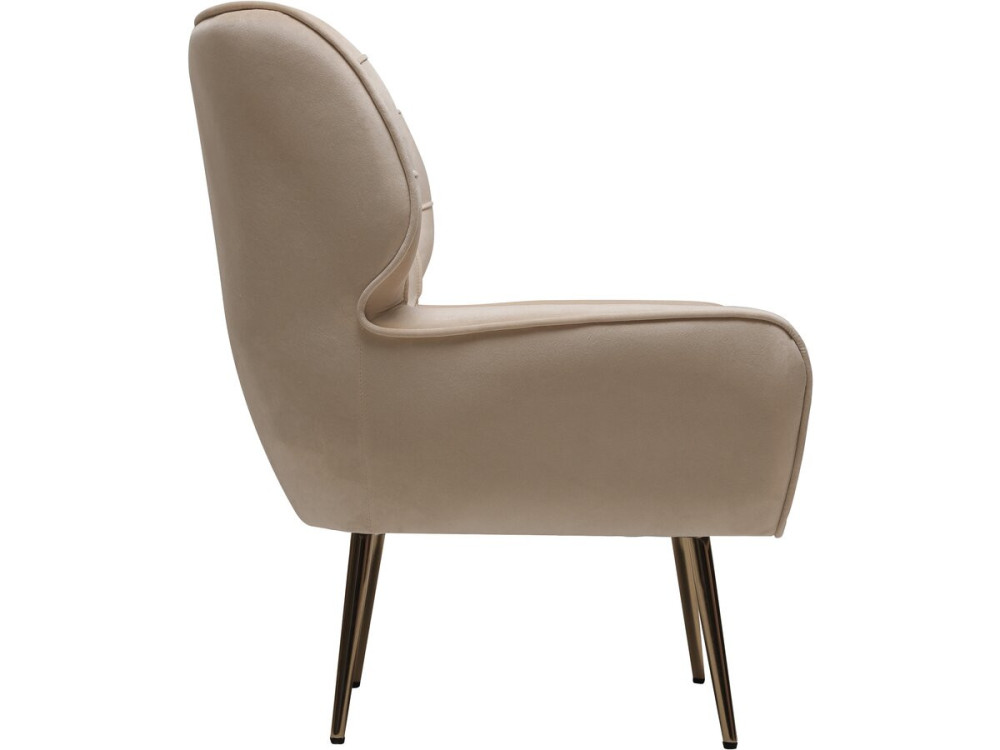 Sessel aus Samt "Austin" - 79 x 71 x 79,5 cm - Beige